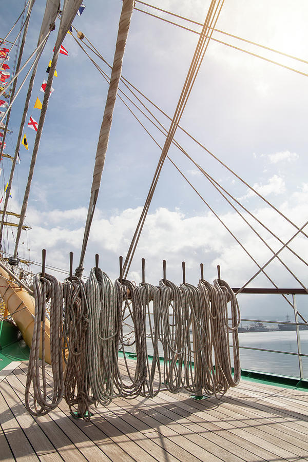Ropes On An Old Vessel, Sailing Photograph