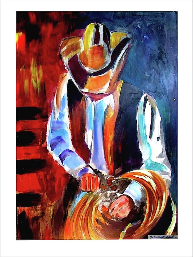 Ropin Cowboy Painting by Ken Pridgeon