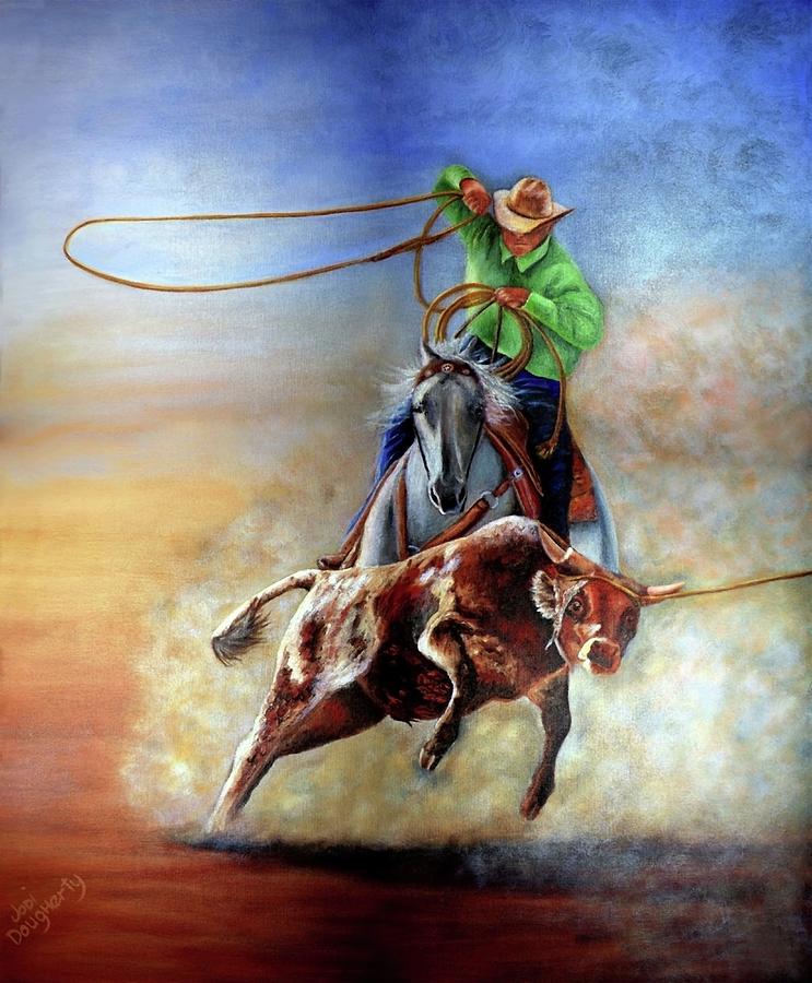 Roping Painting by Jodi Dougherty