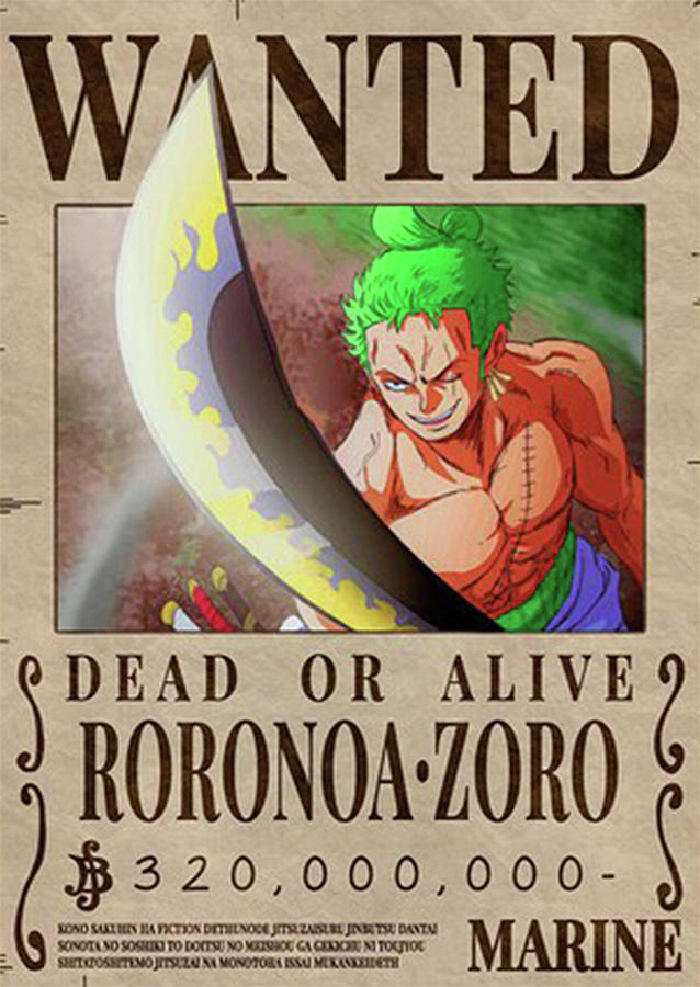 Roronoa Zoro Wanted Digital Art by Olivia Ball - Fine Art America