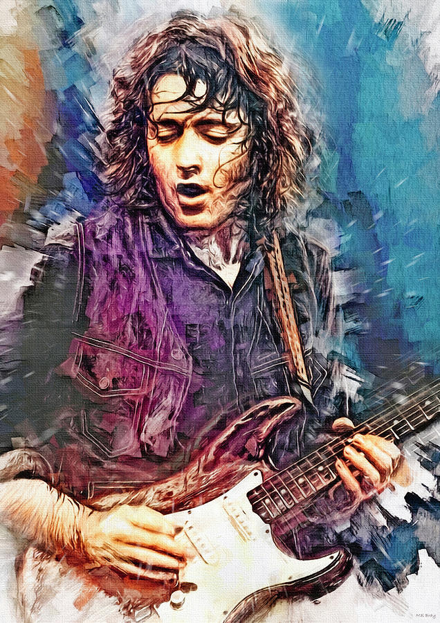 Music Mixed Media - Rory Gallagher Guitar Virtuoso by Mal Bray