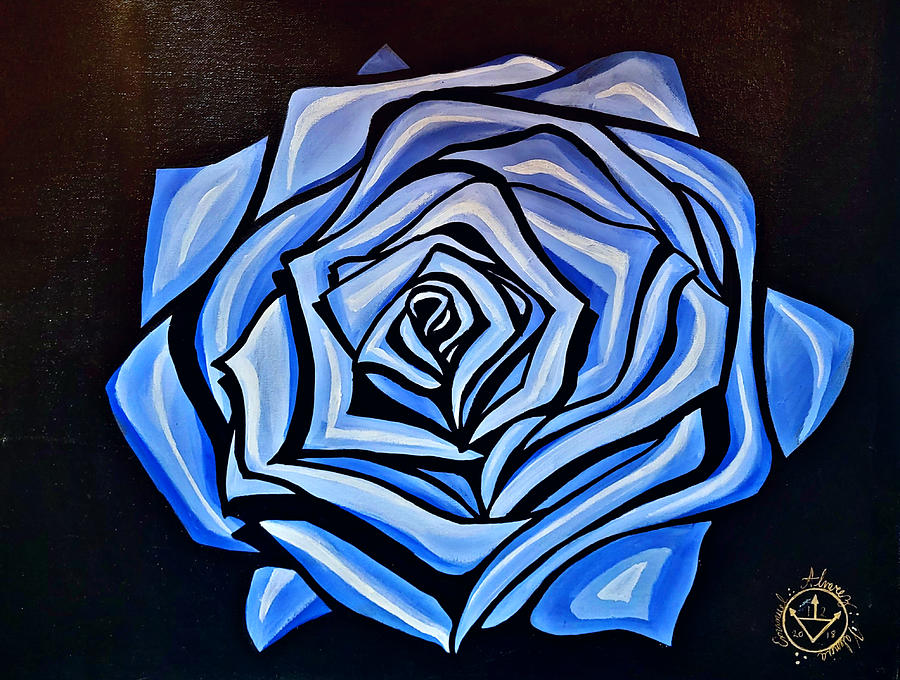 Rosa Blu Painting by Emanuel Alvarez Valencia