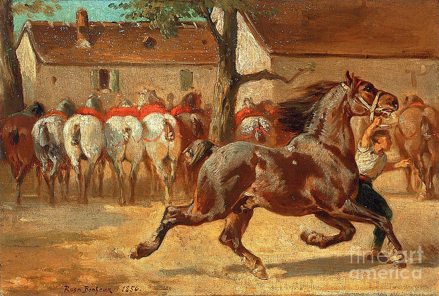 Rosa Bonheur -  Trot un cheval Painting by Alexandra Arts