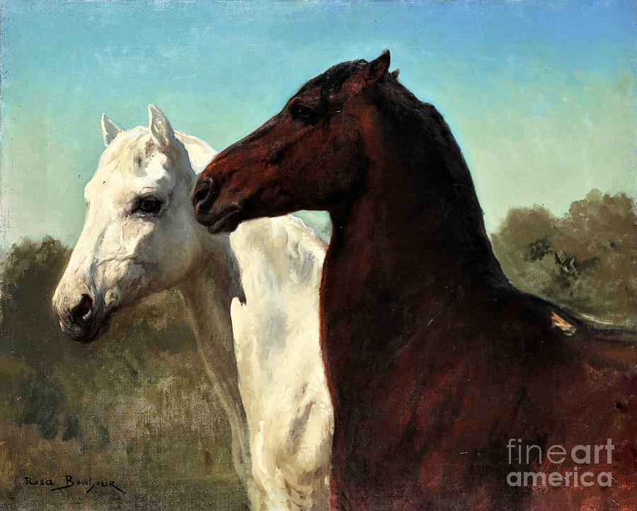 Rosa Bonheur - Two horses Painting by Alexandra Arts - Fine Art America