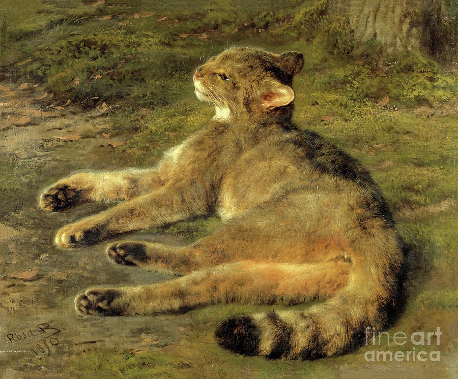 Rosa Bonheur - Wild Cat Painting by Alexandra Arts