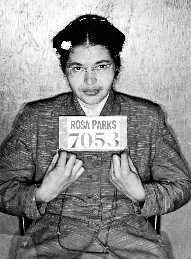 Scarf Painting - Rosa Parks Mug Shot Mugshot Tee Tees T-Shirt by Tony Rubino