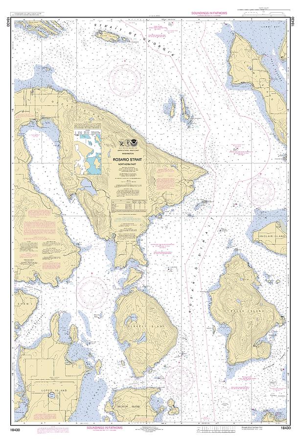 Rosario Strait Northern Part Washington 18430a, Noaa Chart 18430 ...