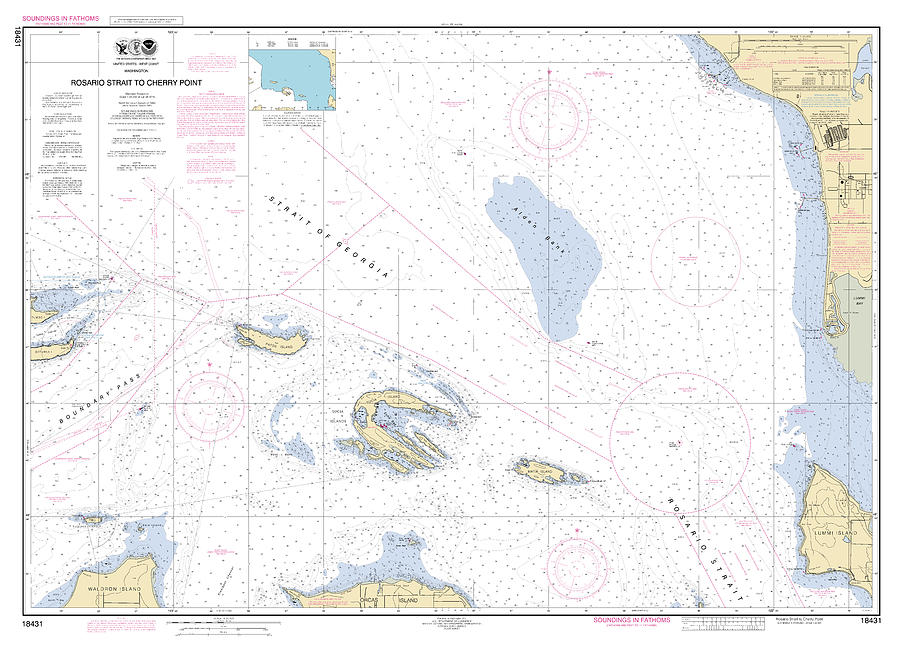 Rosario Strait To Cherry Point Washington Chart 18431a, Noaa Chart 