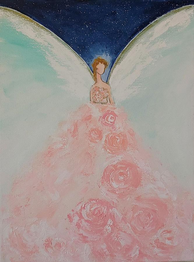 Rose Angel Painting by Alma Yamazaki