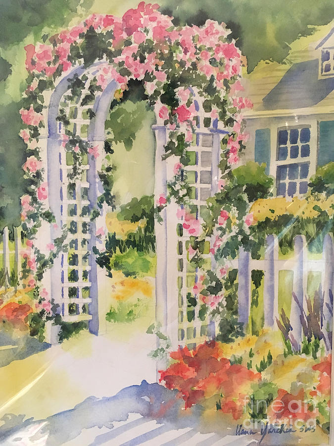 Rose Arbor Painting by Liana Yarckin