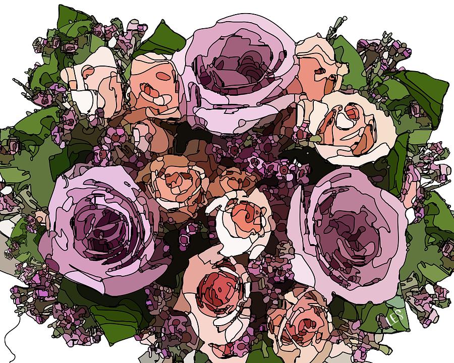 Rose Bouquet_ 7816 Digital Art by Linda Scroggin