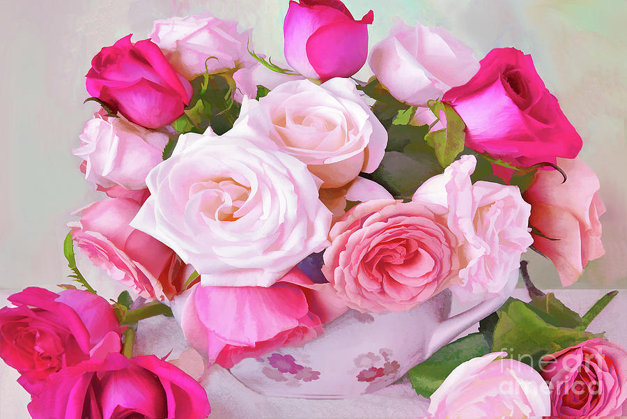 Rose Bouquet In A Palette Of Pinks Photograph
