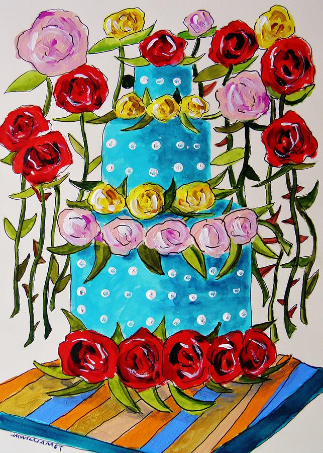 Rose Cake Painting by John Williams