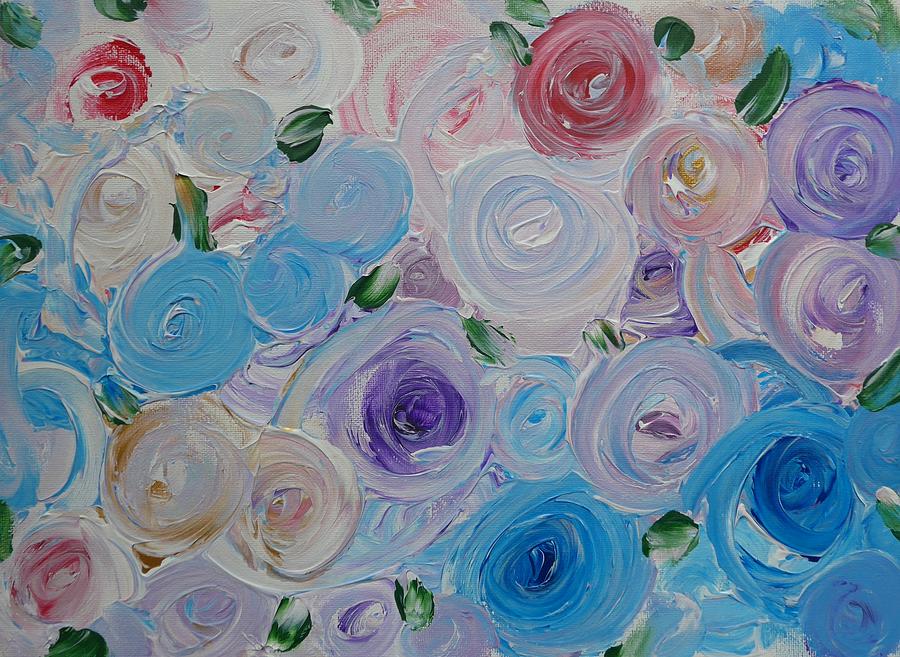 Rose circles Painting by Lisa Mutch
