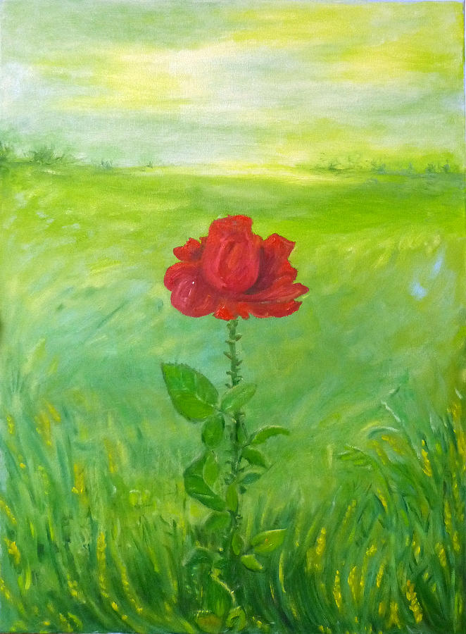 Rose Painting by Elzbieta Goszczycka