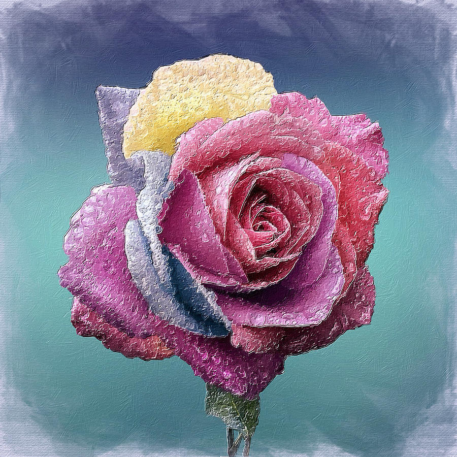 Rose Floral With Dew Multiple Colors Painting by Tony Rubino