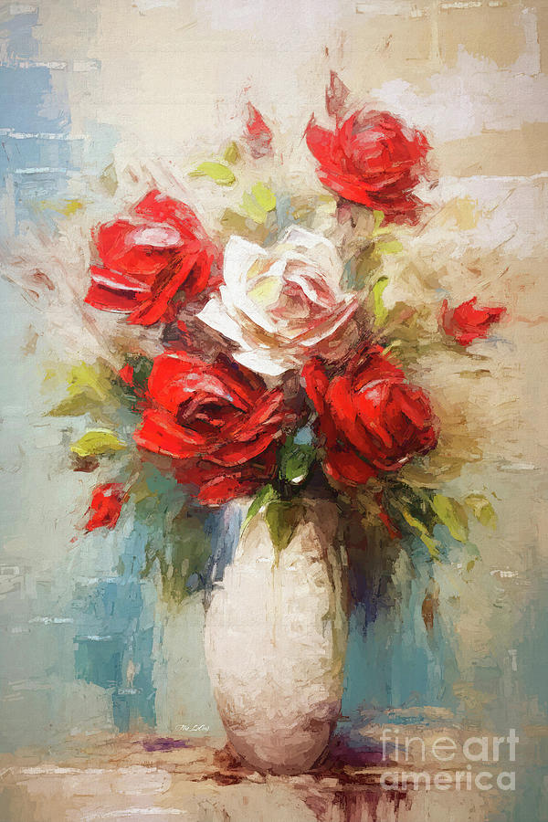Rose Garden Bouquet Painting by Tina LeCour