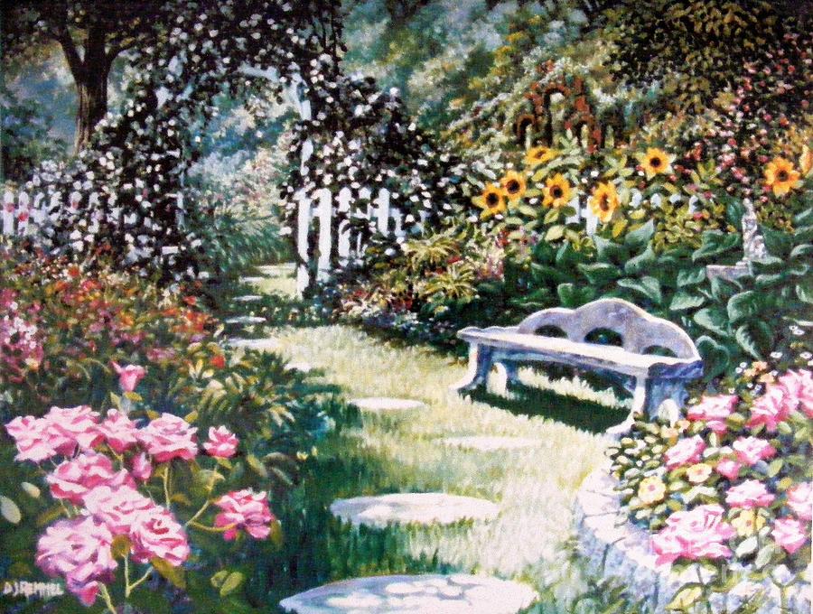 Rose Garden Painting by Dan Remmel