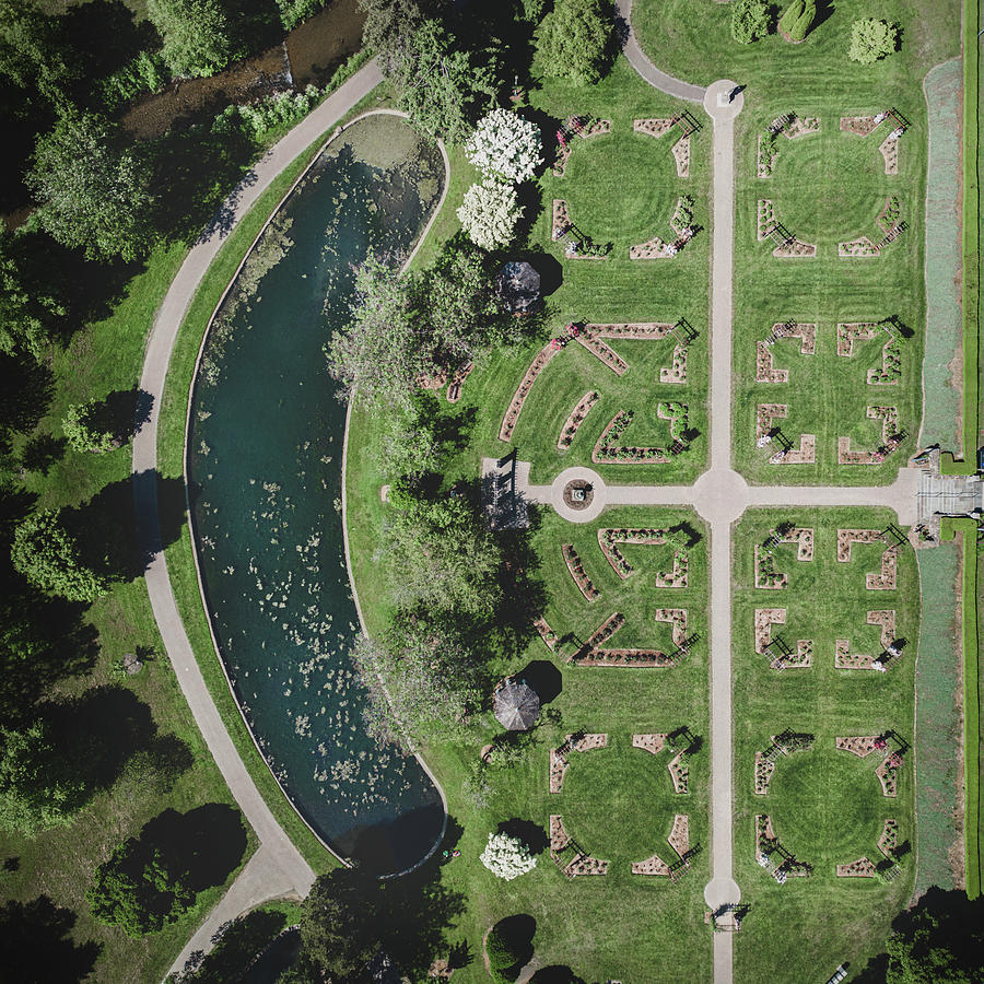 Rose Gardens - Aerial Symmetry Photograph by Jason Fink