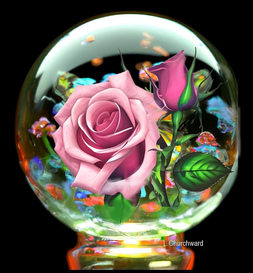 Rose Globe Digital Art by Lois Churchward - Pixels