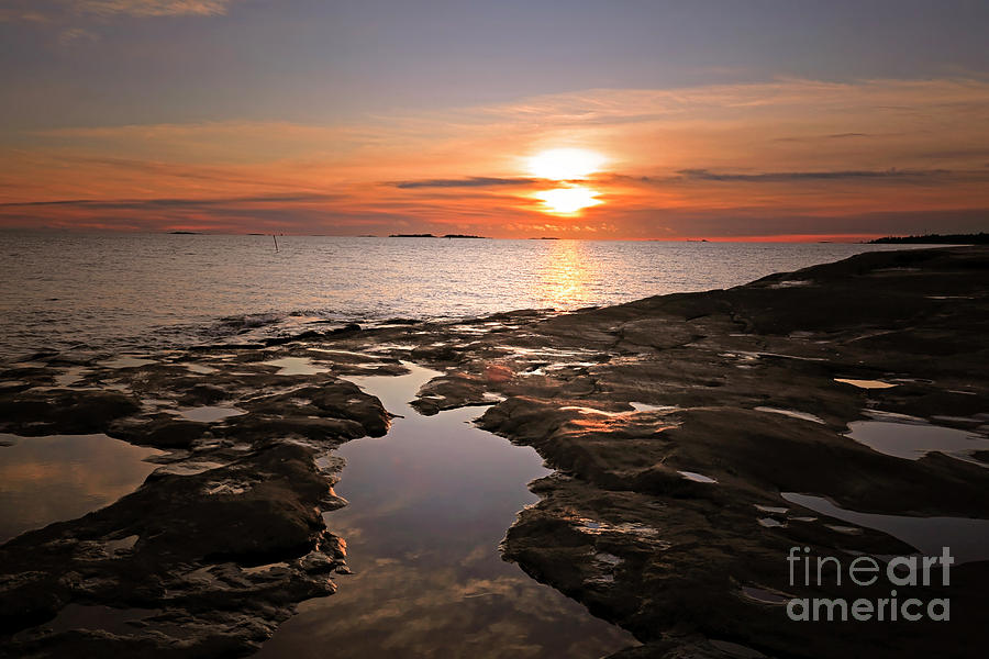 Rose Gold Sunset with Tidepools Photograph by Taina Sohlman - Fine Art ...