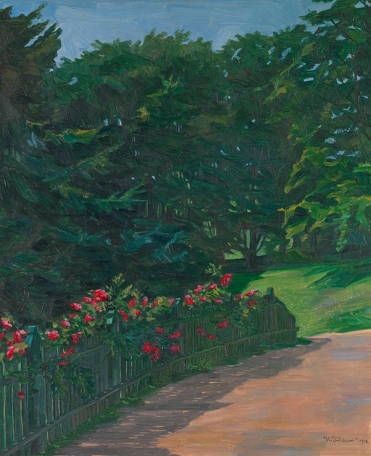 Rose Hedge Painting by Wilhelm Trubner
