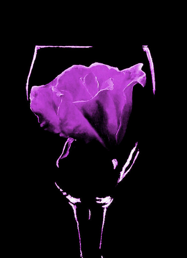 Rose In A Glass In Mauve Painting by Barry BLAKE
