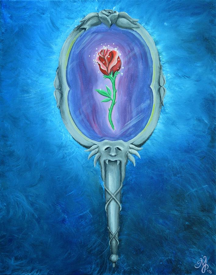 Rose in Mirror Painting by Meganne Peck