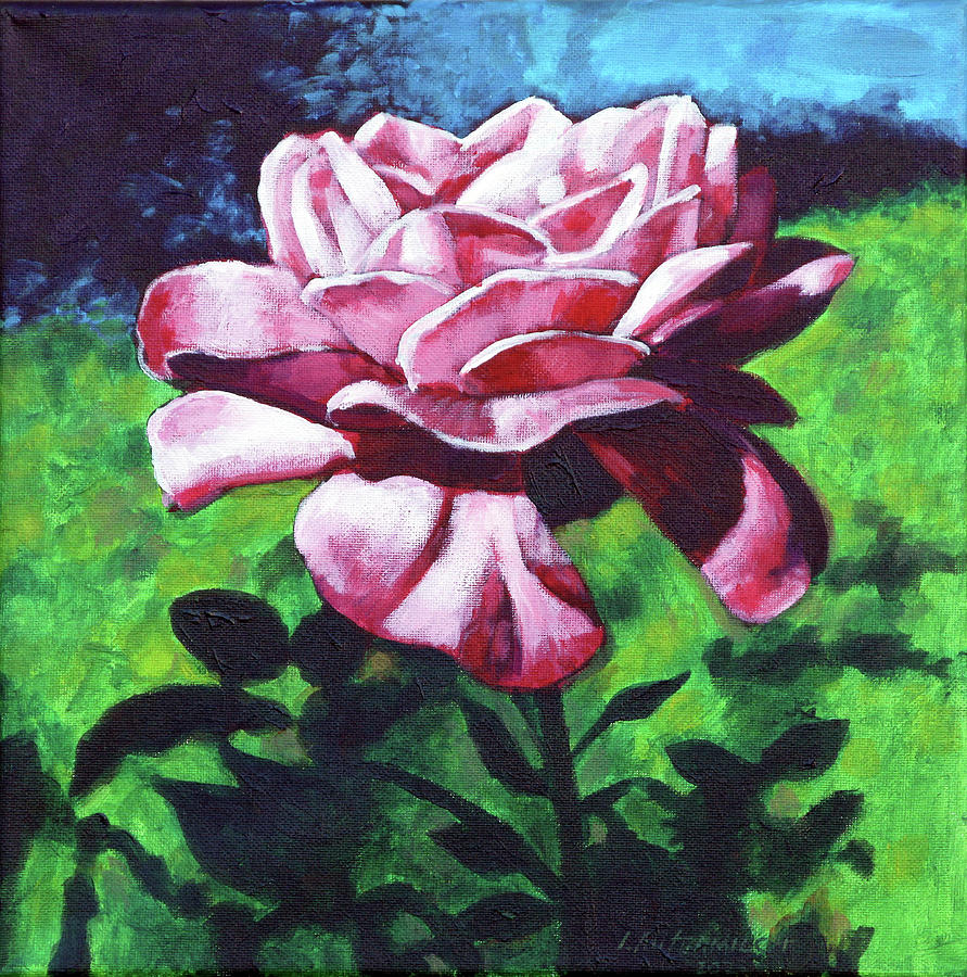 Rose In Sunlight Painting by John Lautermilch