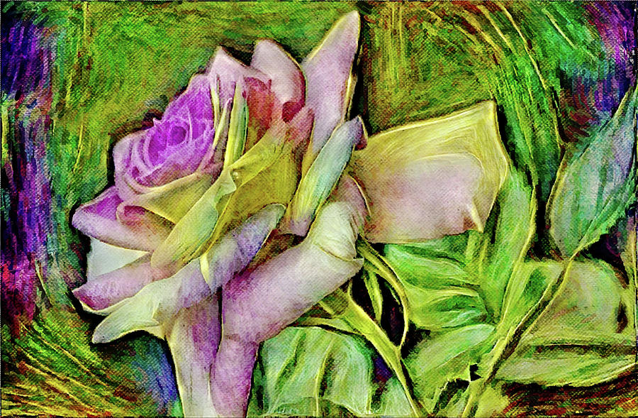 Rose in Super Color Digital Art by Gaby Ethington