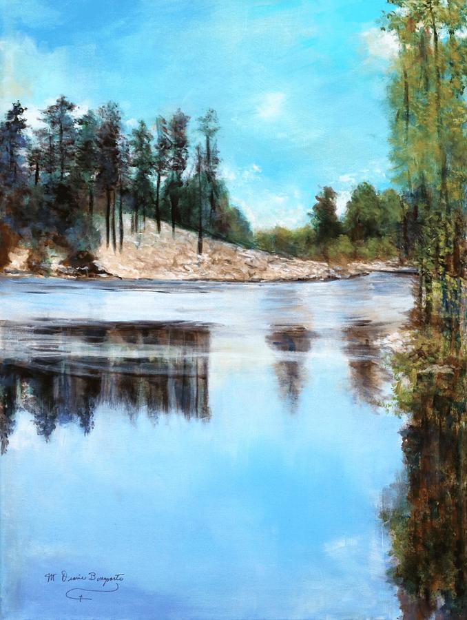 Rose Lake another view Painting by M Diane Bonaparte