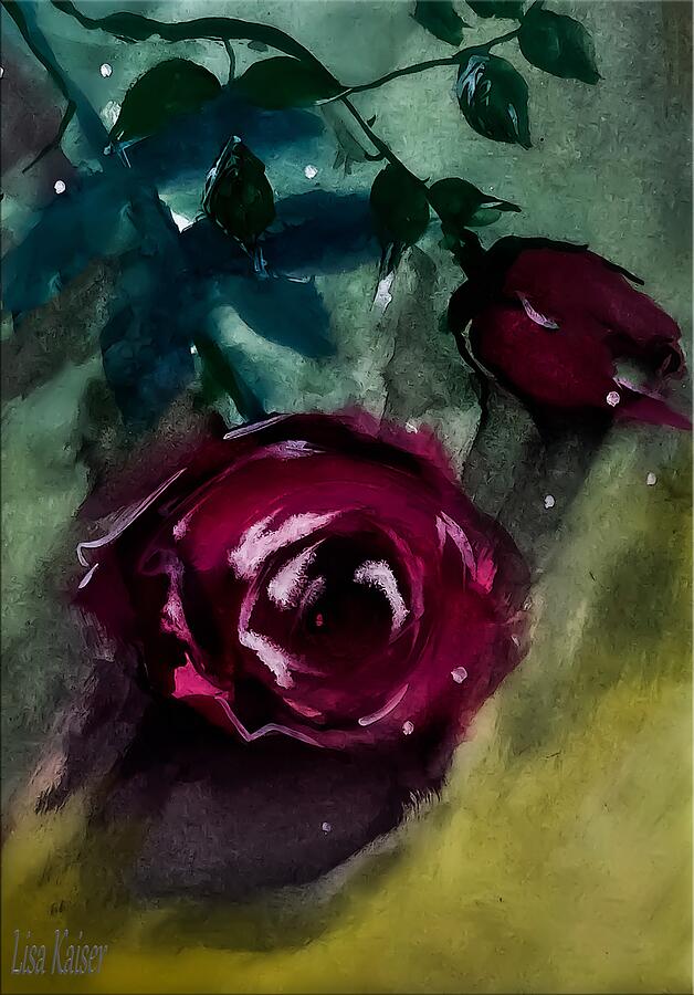 Rose Laying About Painting by Lisa Kaiser
