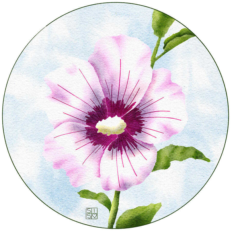 Rose of Sharon Botanical Artwork - Unique Floral Hand-Drawn Masterpiece Digital Art by Snow Iris Studio Rose of Sharon Botanical Artwork - Unique Floral Hand-Drawn Masterpiece Digital Art by Snow Iris Studio