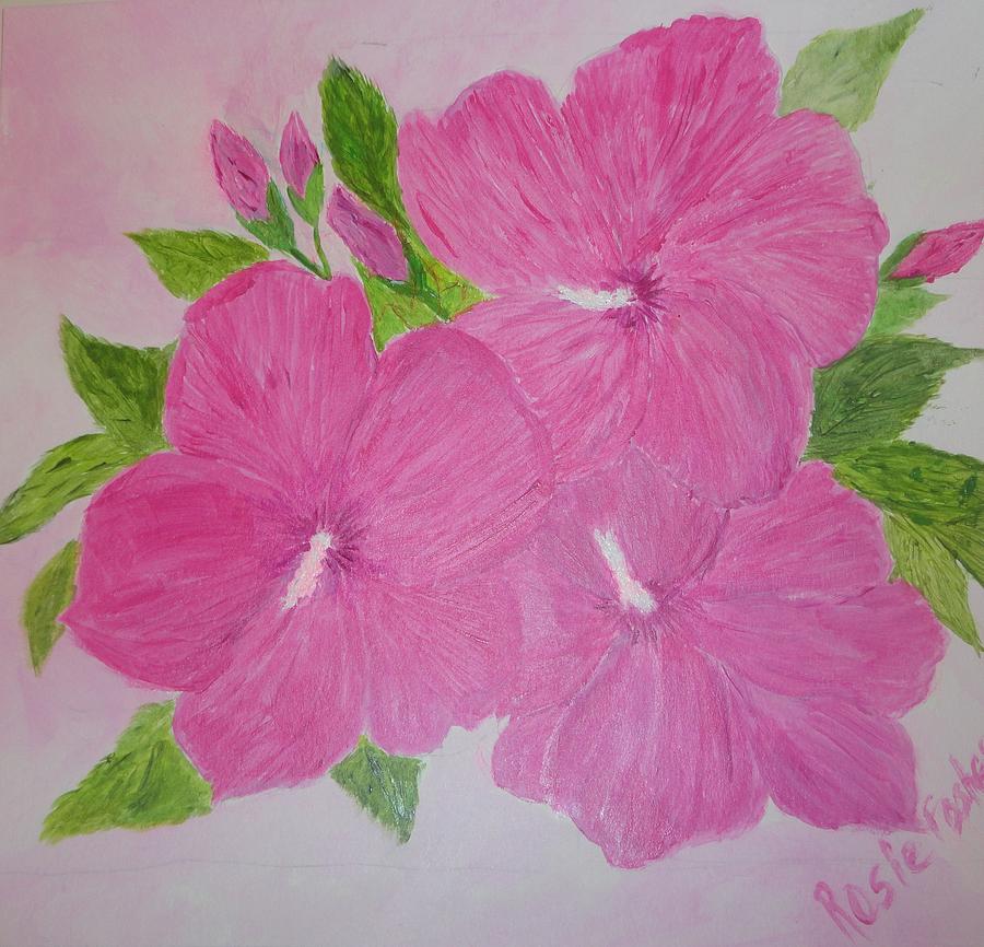 Rose of Sharon Painting by Rosie Foshee