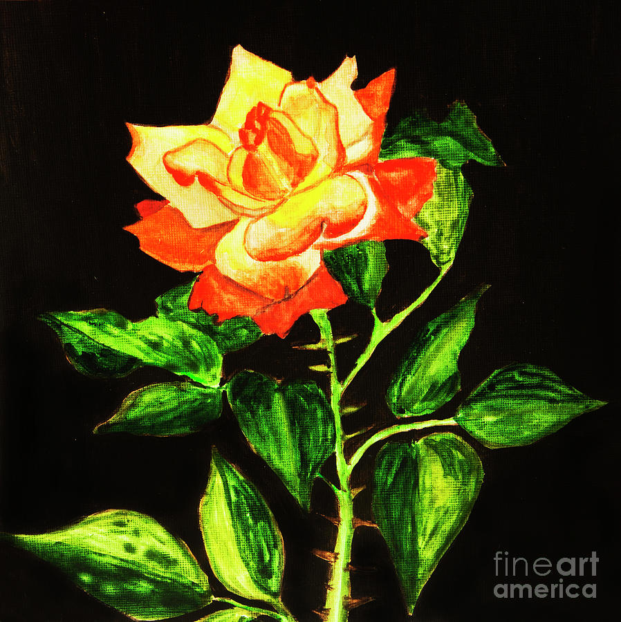 Rose, painting Painting by Irina Afonskaya