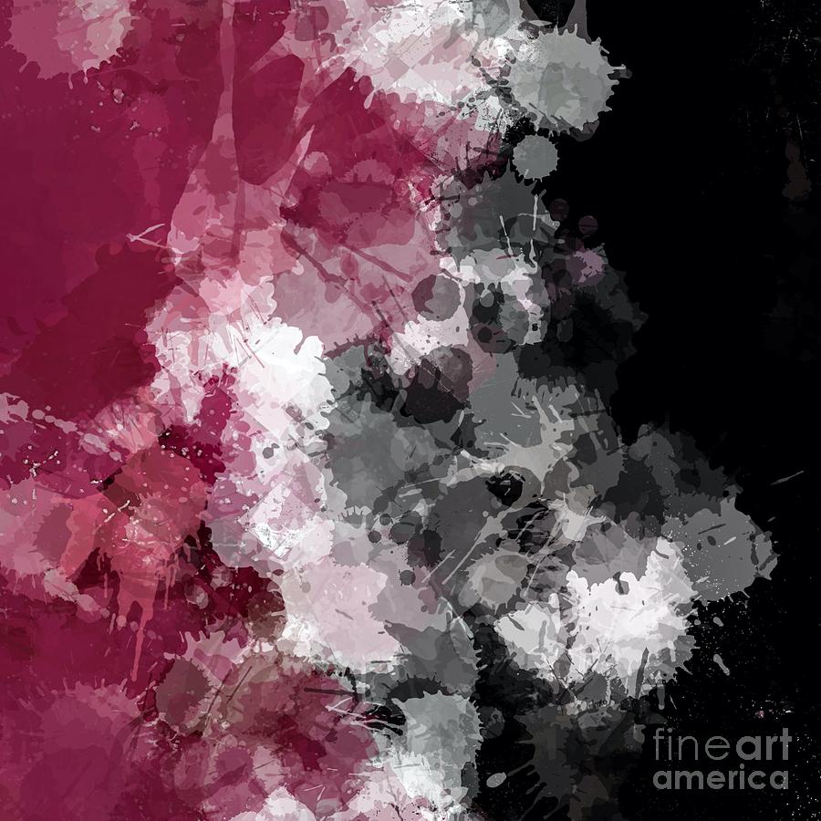 Rose Pink Paint Splash Digital Art