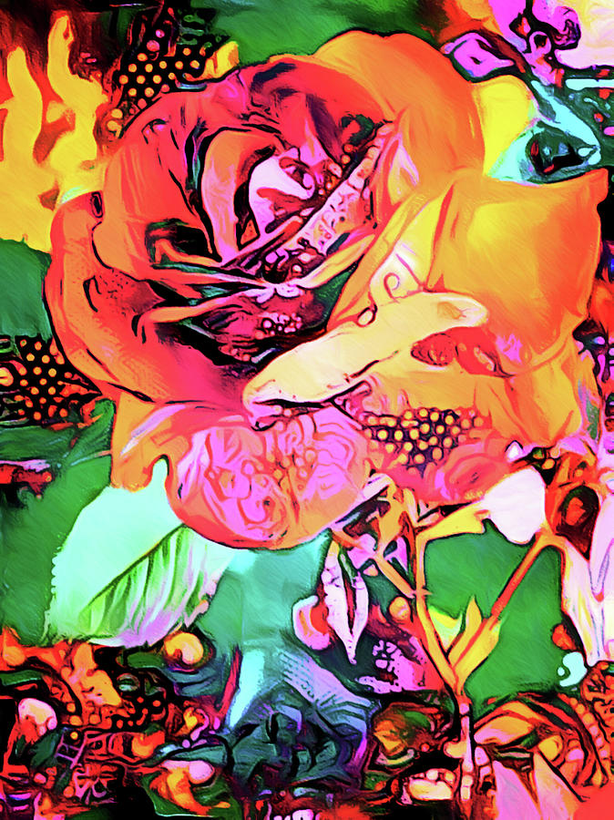 Rose Psychedelia Digital Art