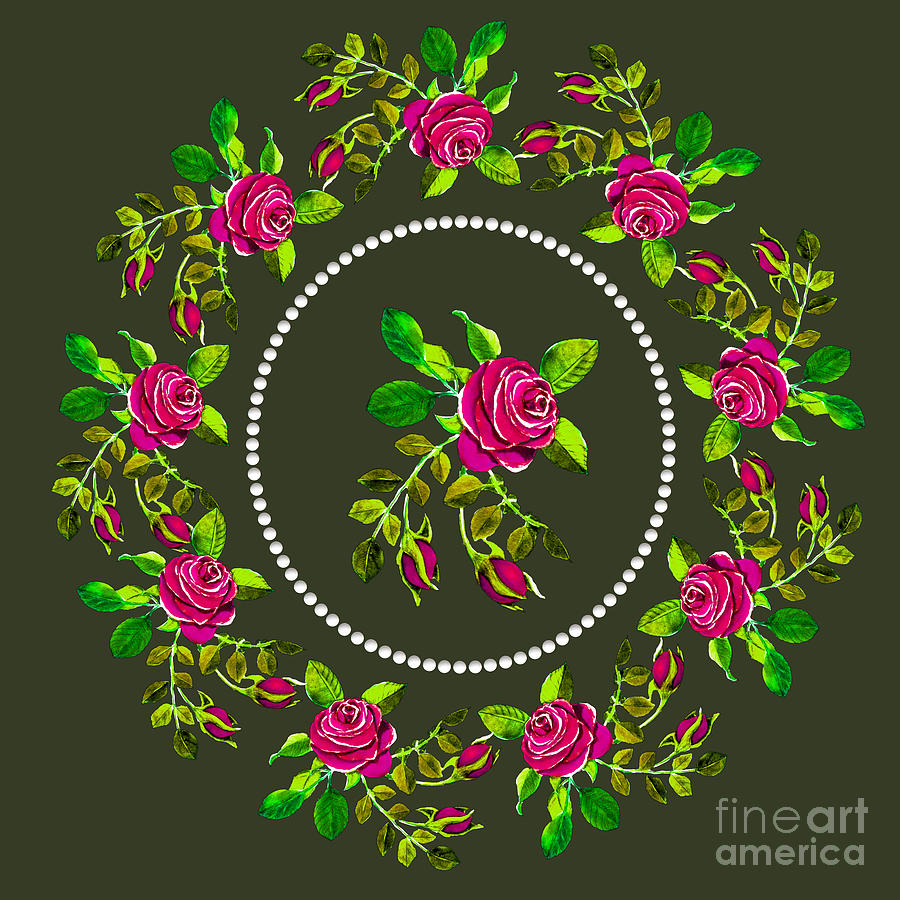 Rose Wreath Digital Art by Delynn Addams