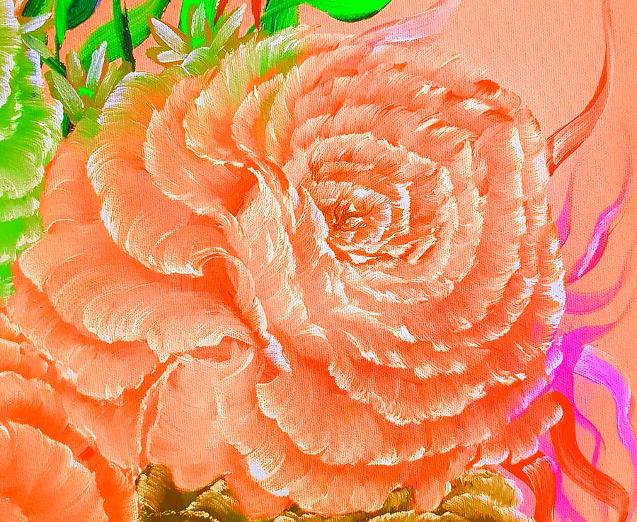 Rose Romance Delicate Passionate Orange Painting