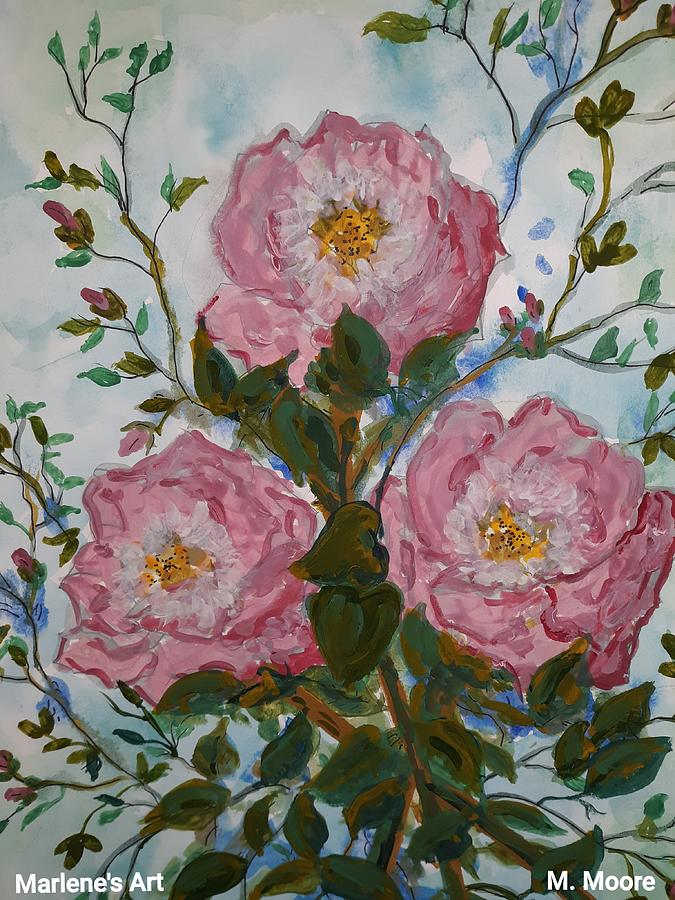 Rose Roses Painting by Marlene Moore
