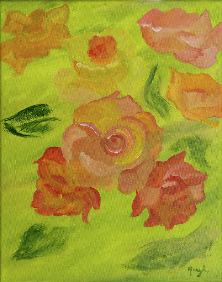 Rose Softly Painting by Meryl Goudey