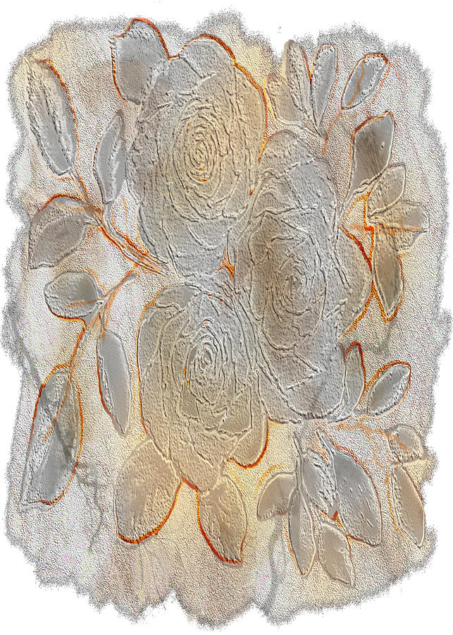 Rose Stone Fossil Faux Digital Art by Delynn Addams