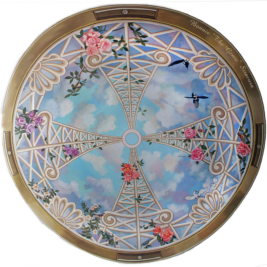 Rose Trellus Dome Ceiling Mural Painting by Bonnie Siracusa