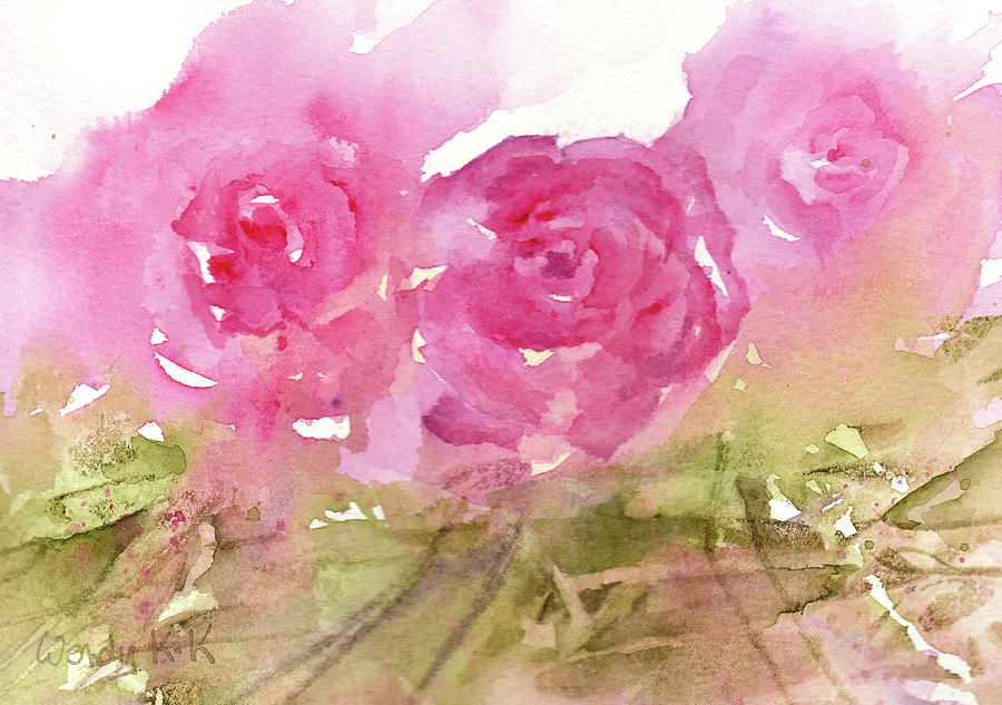 Rose Trio #1 Painting by Wendy Keeney-Kennicutt