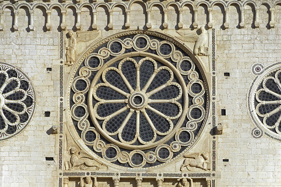 Rose window of Spoleto Cathedral Photograph by Fabiano Di Paolo