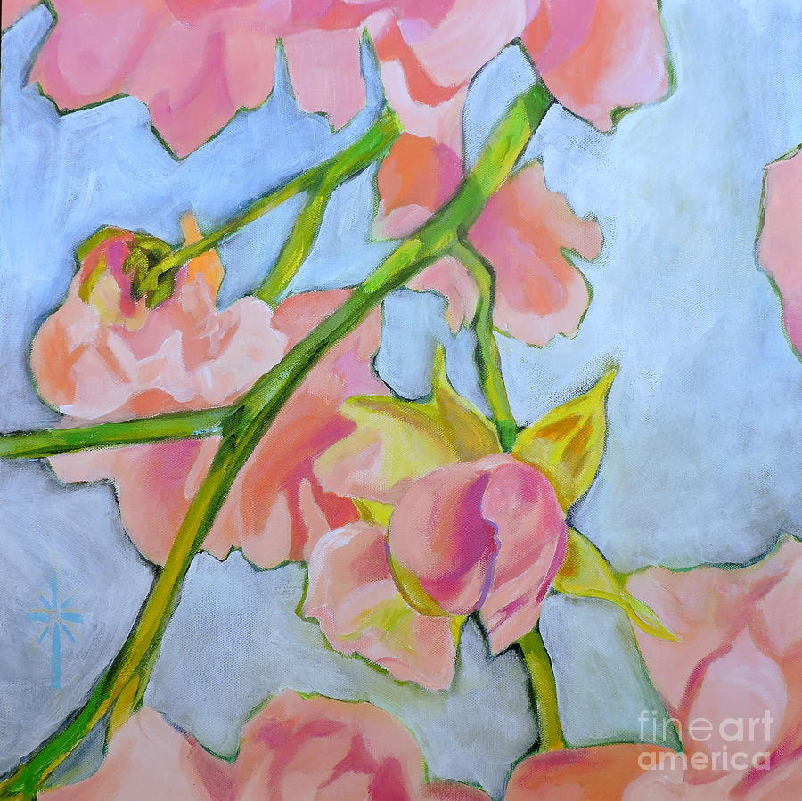 Rosebud Painting by Jodie Marie Anne Richardson Traugott          aka jm-ART