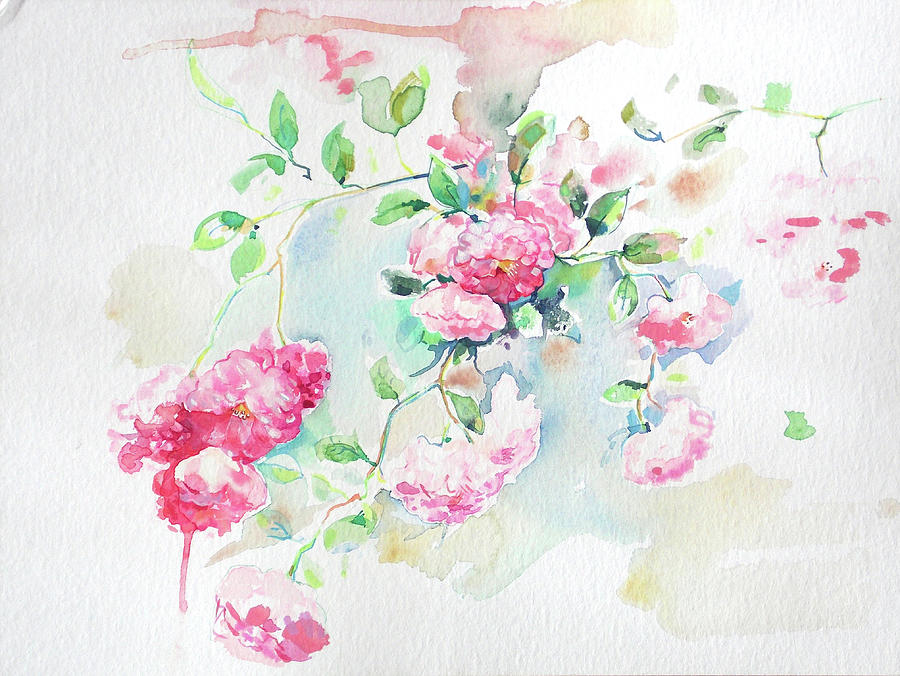 Pink rosehip Painting by Katya Atanasova
