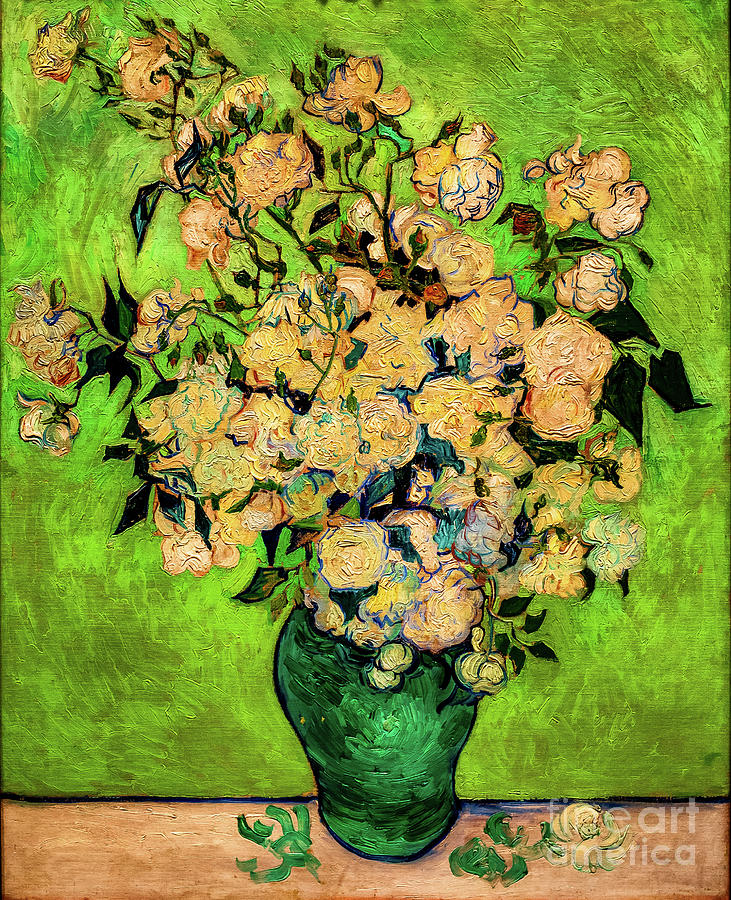 Roses 1890 by Van Gogh Painting by Vincent Van Gogh