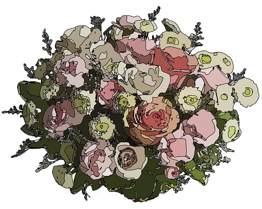 Roses and Carnations Digital Art by Linda Scroggin
