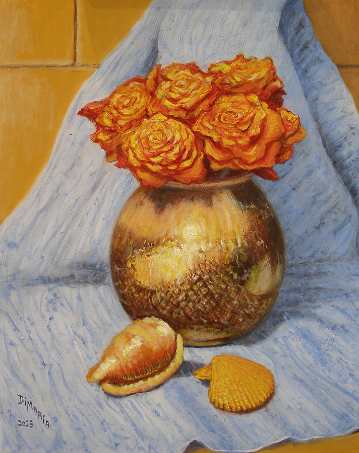 Roses and Shells Painting by Donelli  DiMaria